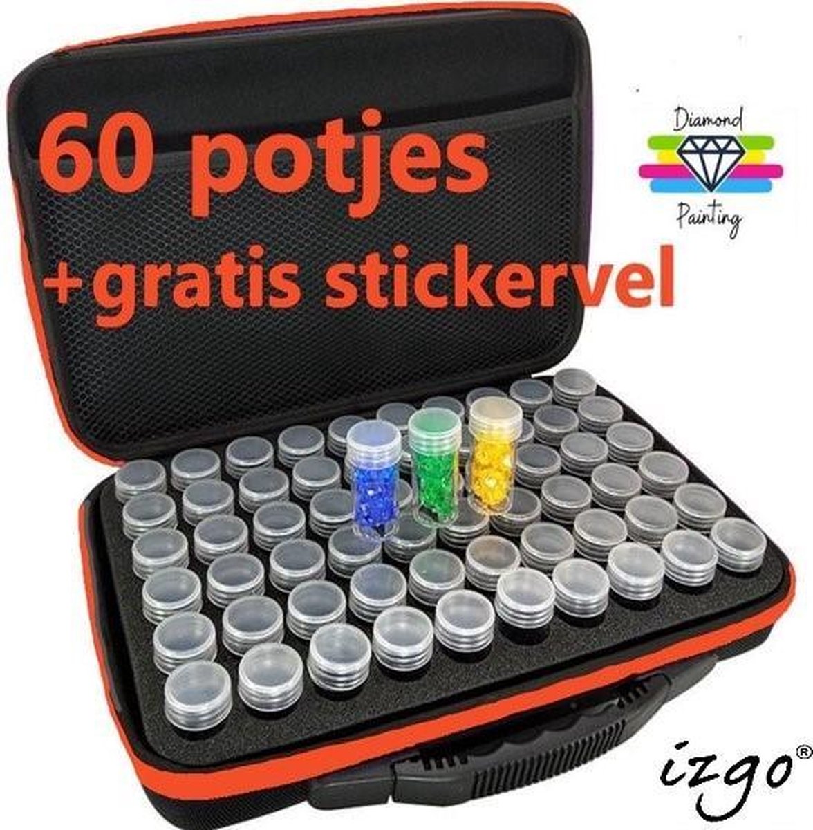 Diamond Painting Opbergdoos - Sorteerdoos - Koffer 60 - Oranje