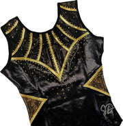 Sparkle&Dream Turnpakje Hannah Zwart/Goud - ALA | maat S voor turnen en gymnastiek