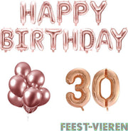 30 jaar Verjaardag Versiering Ballon Pakket Rosé Goud