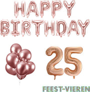 25 jaar Verjaardag Versiering Ballon Pakket Rosé Goud