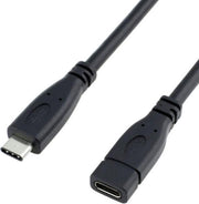 Coretek USB-C naar USB-C voeding verlengkabel (geen data) - USB3.0 - tot 20V/3A / zwart - 1 meter