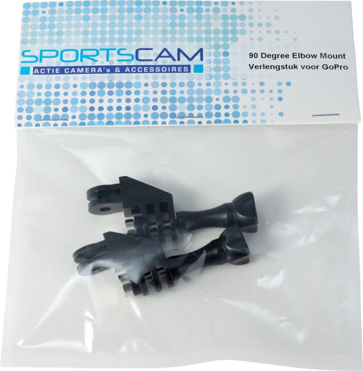 SportsCam 90° Elbow Mount Verlengstuk (2 stuks kleur ZWART)