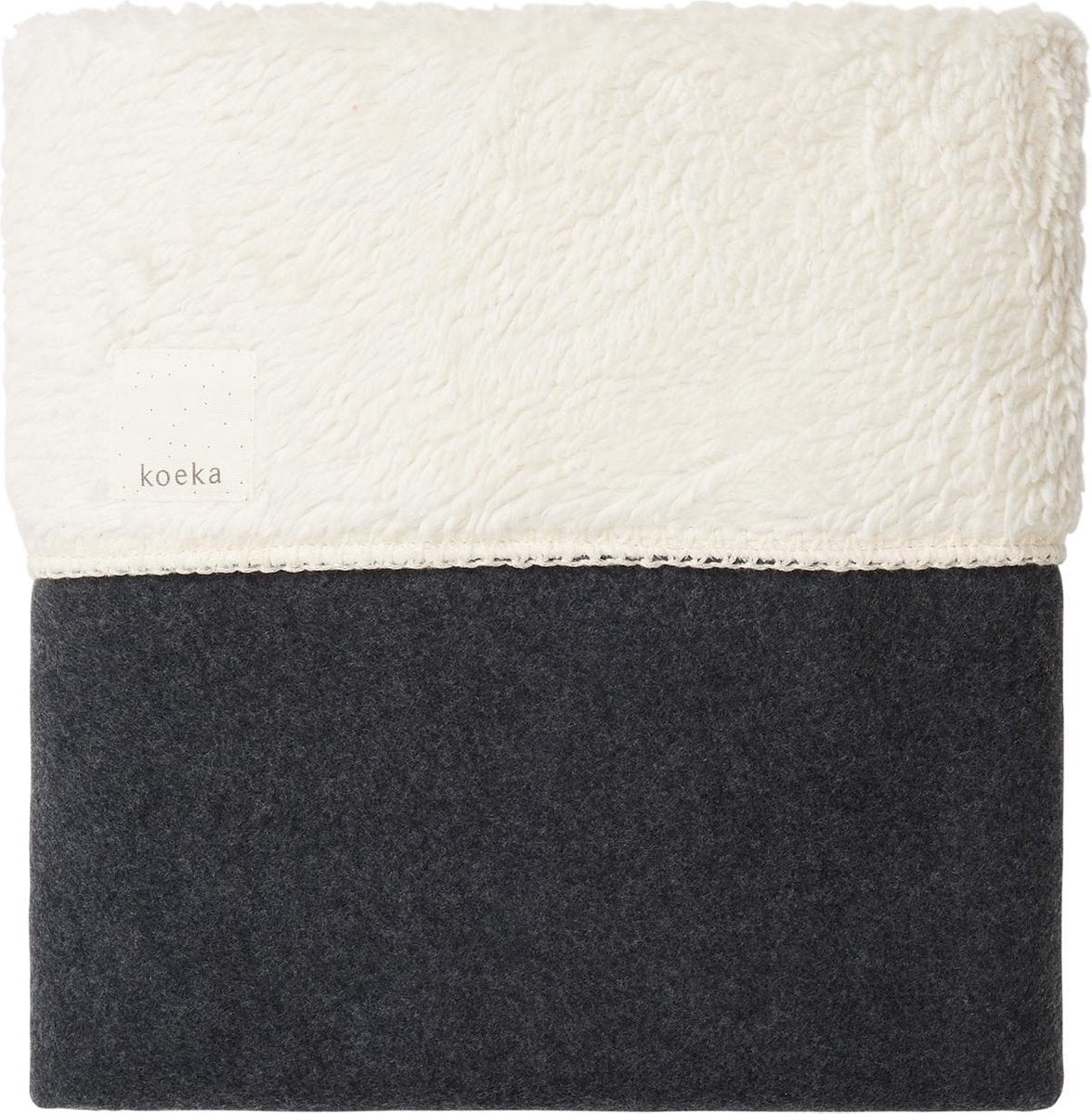 Koeka Wiegdeken Vancouver teddy - dark grey mel./natural 75x100cm