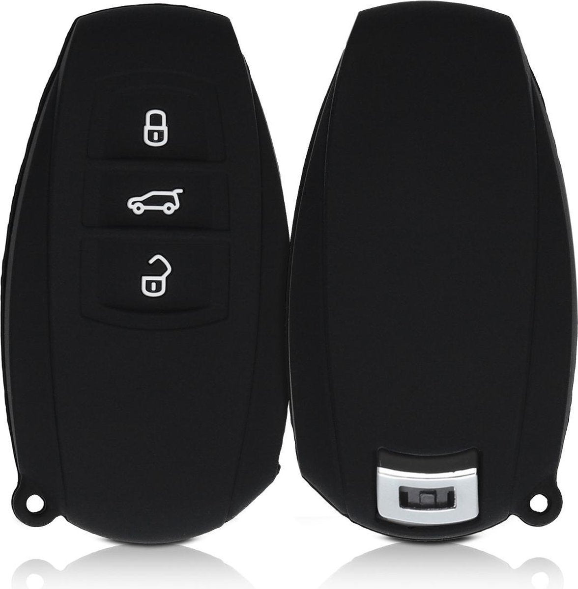 kwmobile autosleutelhoes voor VW 3-knops SmartKey autosleutel (alleen Keyless Go) - Siliconen beschermhoes in zwart