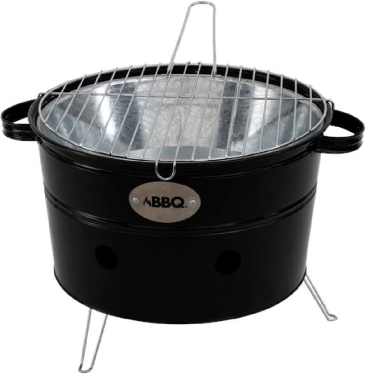 Draagbare Barbecue-emmer Zwart - compact BBQ model geschikt om mee te nemen naar bijvoorbeeld het park
