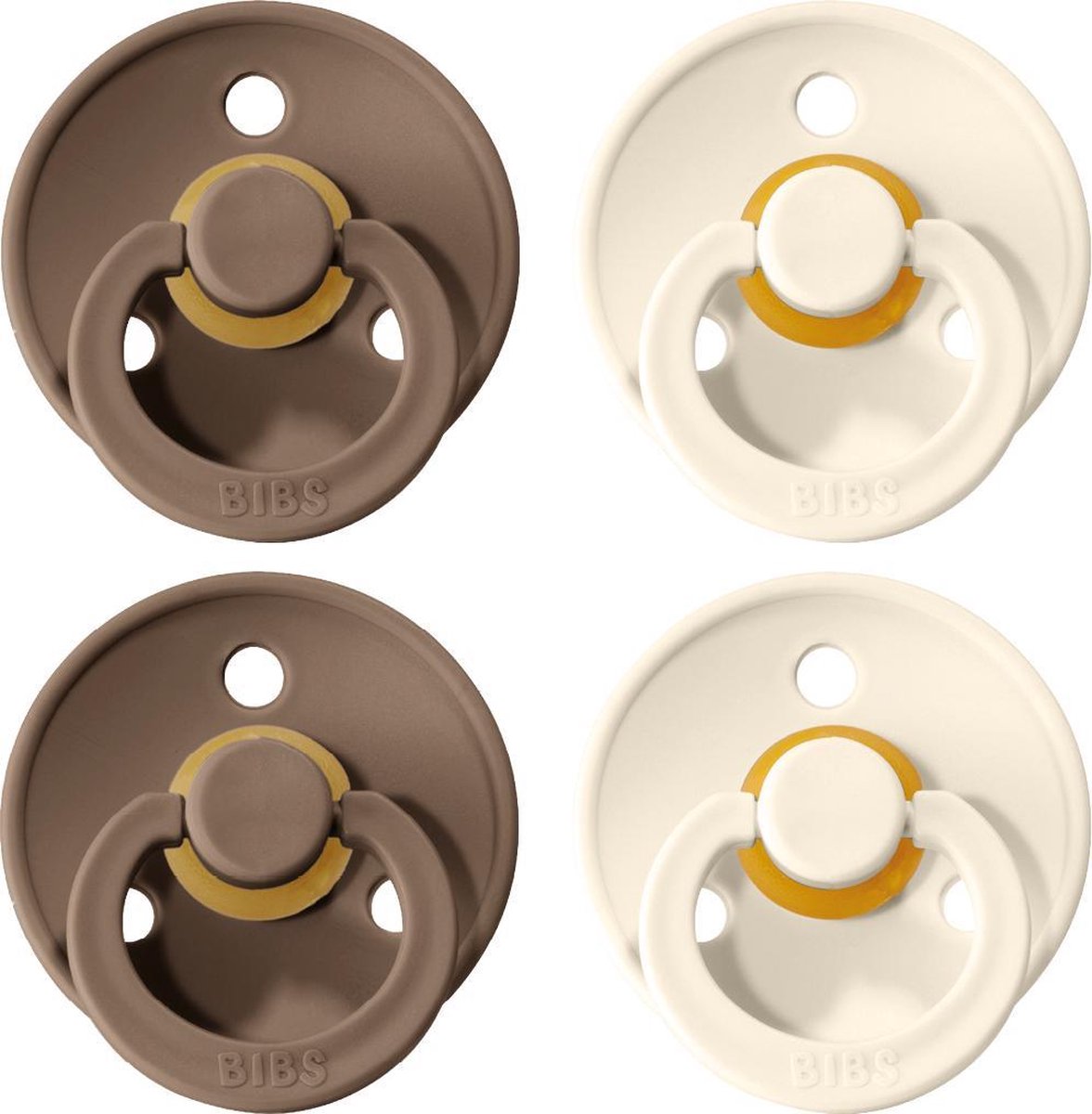 BIBS Fopspeen - Maat 2 (6-18 maanden) - 4 stuks - Ivory en Dark Oak