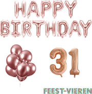 31 jaar Verjaardag Versiering Ballon Pakket Rosé Goud