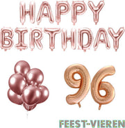 96 jaar Verjaardag Versiering Ballon Pakket Rosé Goud