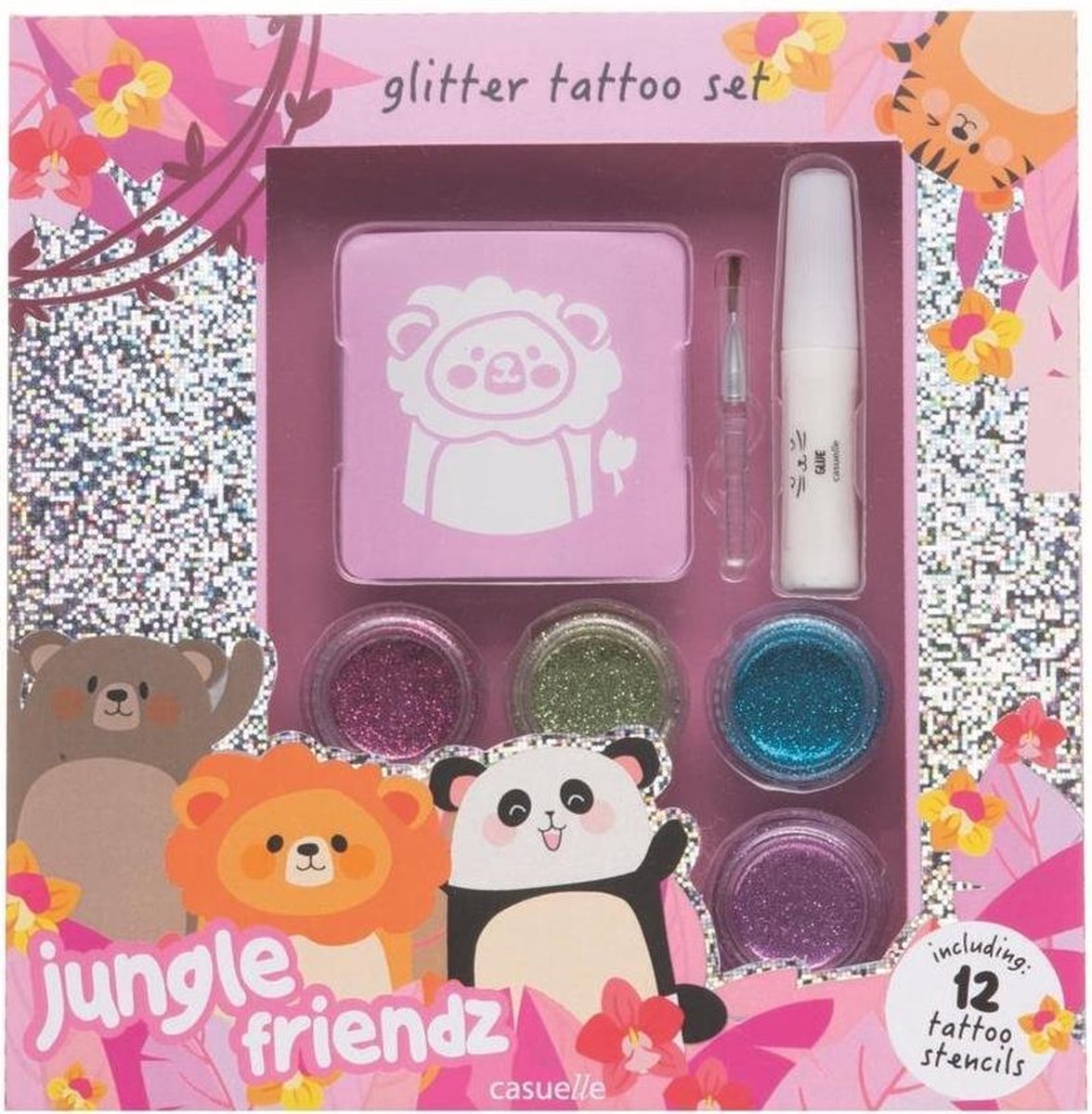 Casuelle Jungle Friends Glitter Tattoo Set
