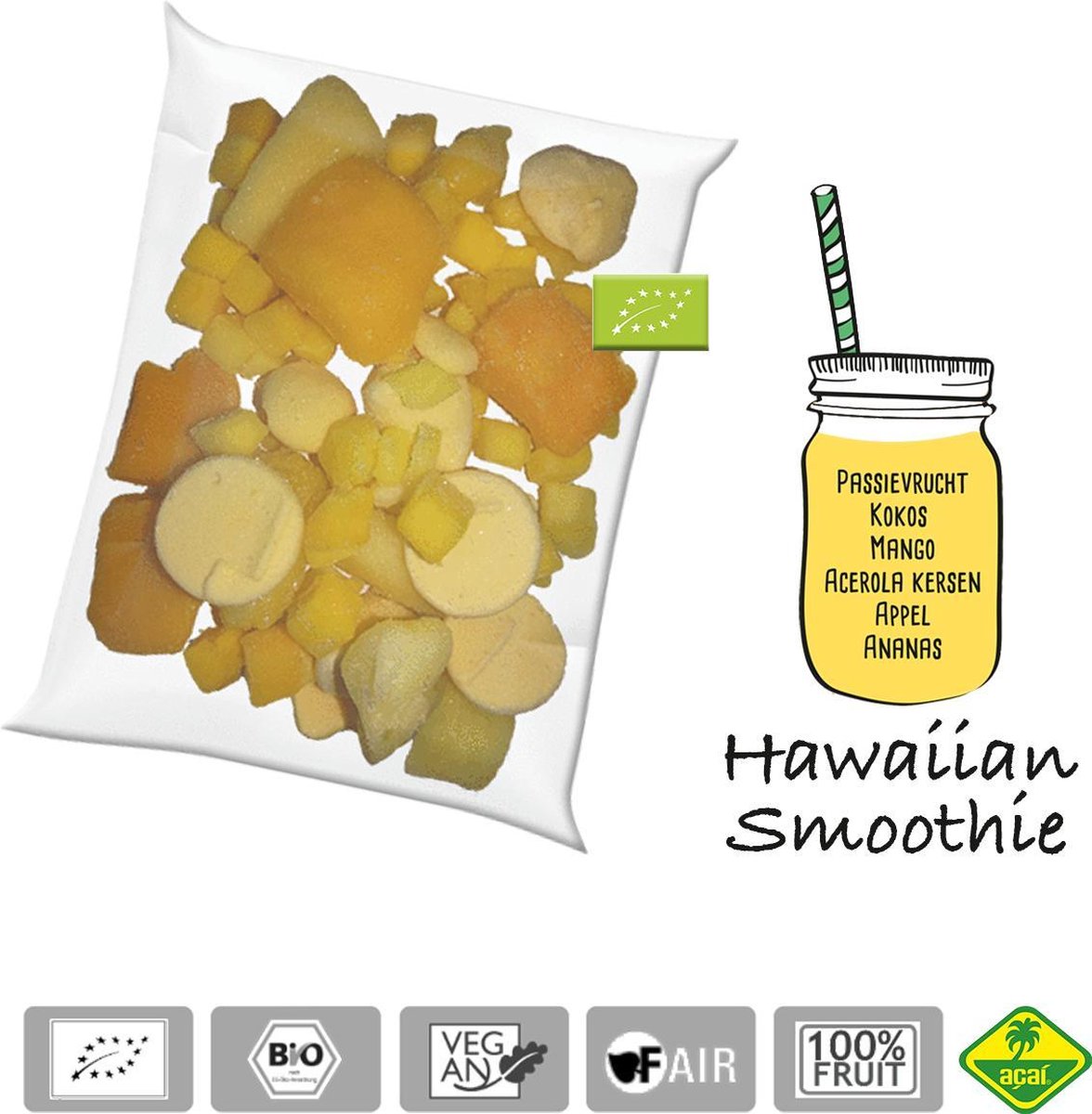 Acerola Hawaiian smoothie pack BIO - Acai fine fruits club - 4