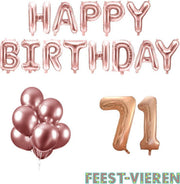71 jaar Verjaardag Versiering Ballon Pakket Rosé Goud