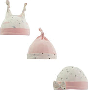 Baby meisjes mutsjes set van 3 stuks kleur roze maat 0-9 maanden|Lot de 3 bonnets bébé fille