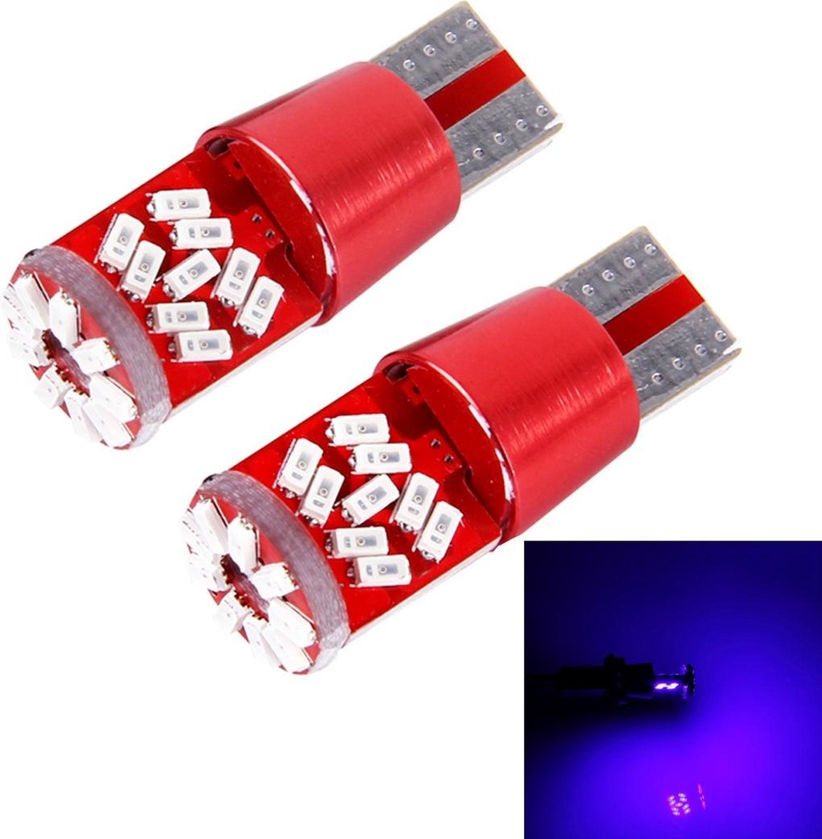 2 STUKS T10 5W 27 SMD-3014 LED's Auto-opruimingslichtlamp