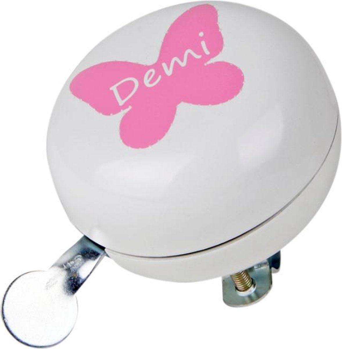 Leuk kado met naam ding dong fietsbel 80 mm - wit