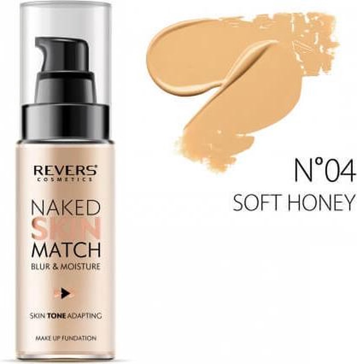 REVERS® Make Up Foundation Naked Skin Match #04 Soft Honey 30ml.