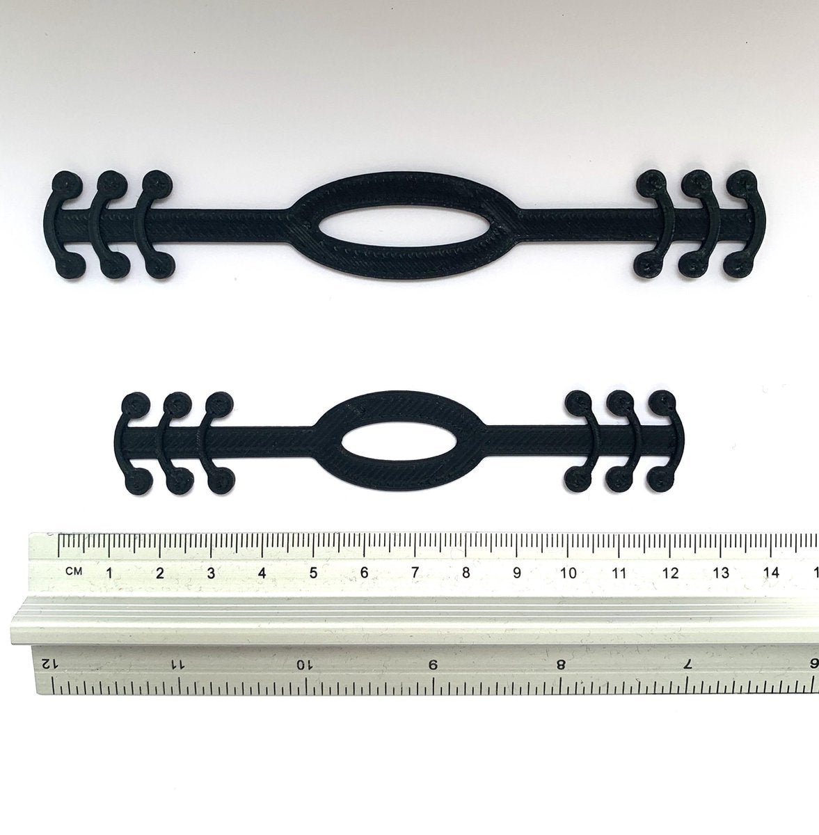 3D-grip | set met 2 maten| earsaver earbuddy mondkapje hulpstuk tussenstuk verlengstuk mondmaskerhouder model ovaal ZWART