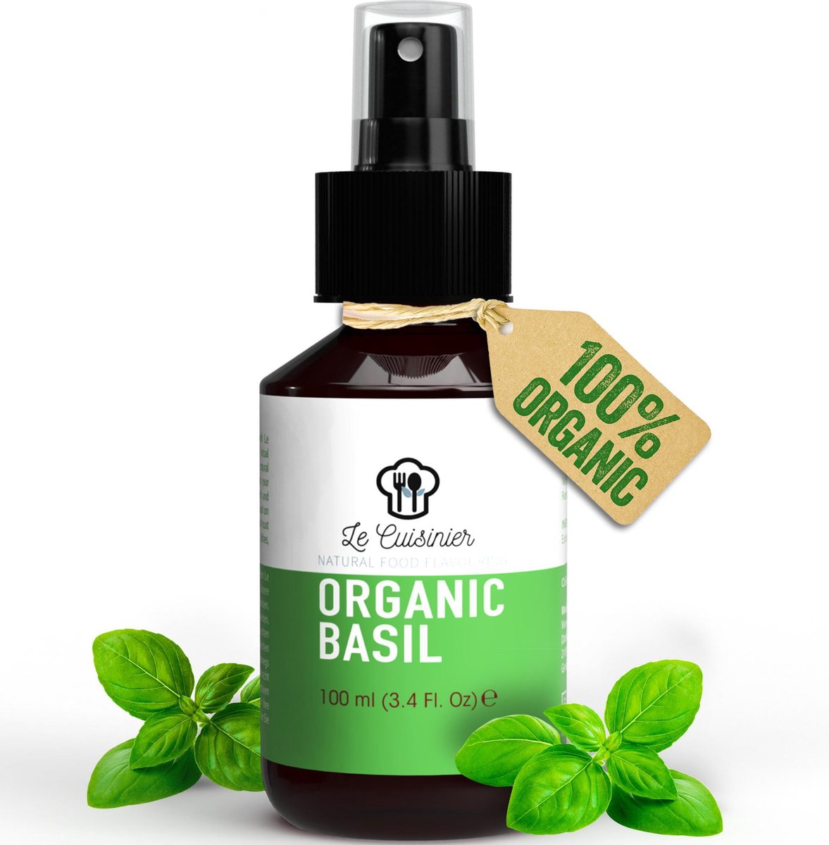 Le Cuisinier Organic Basil Flavour Drops - Kruiden & Specerijen | Basilicum Plant Extract - Biologische & Veganistische Kruidendruppels