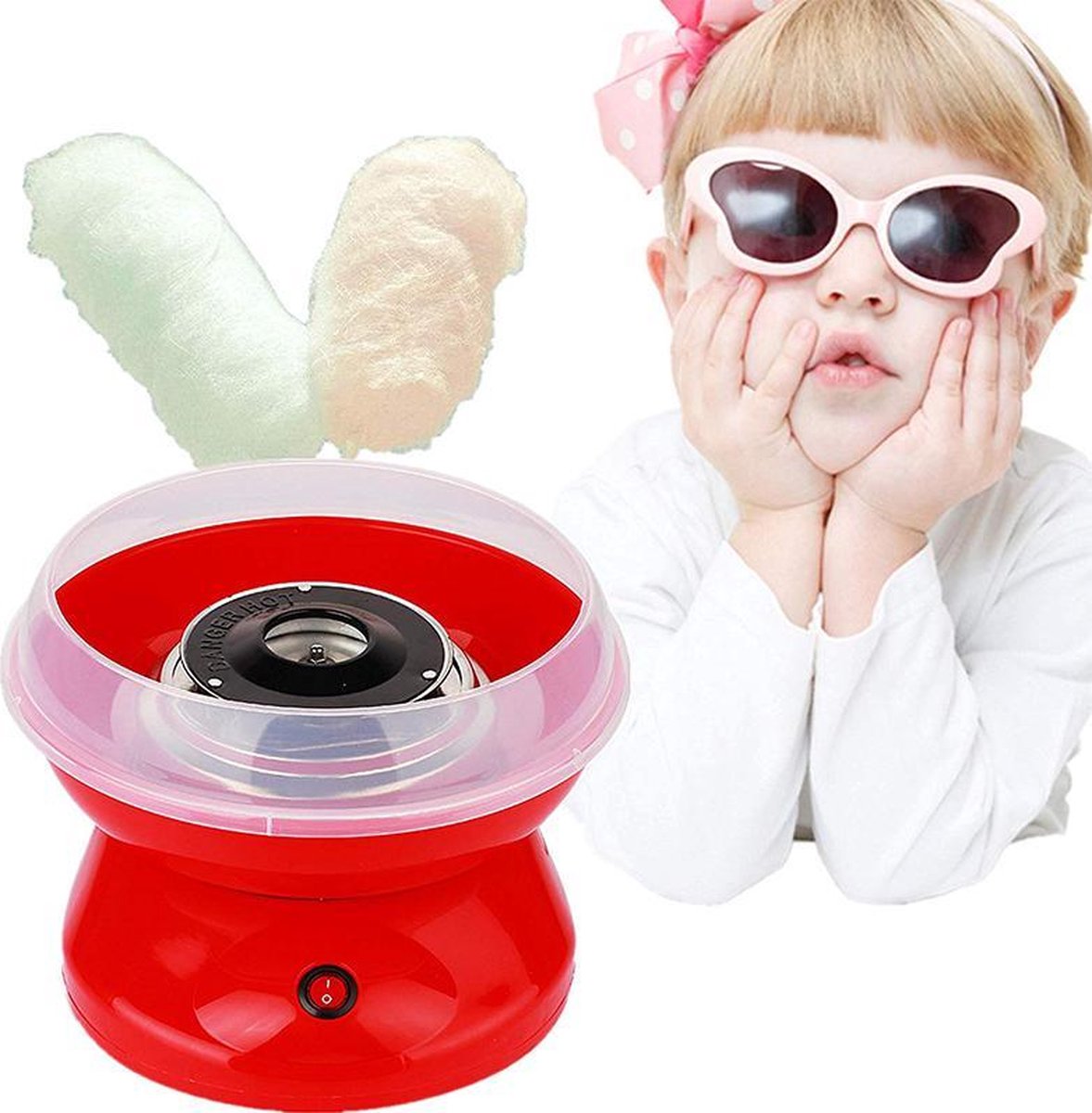 Retro Suikerspinmachine - Voor Feestjes en partijen - Suikerspinmachines - Suikerspin - Suikerspinmaker - Suiker - Cotton Candy - Suikerspinmachine - Kunststof - Rood