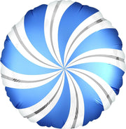 Anagram Folieballon Candy Swirls 30 Cm Blauw/wit