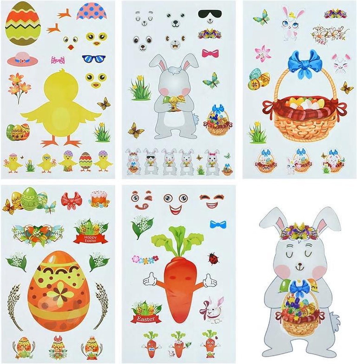 Sticker Pret Sticker Set Pasen (5 stuks)