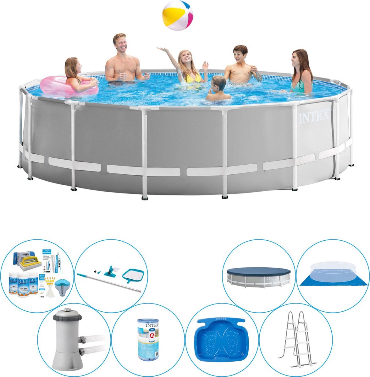 Intex Prism Frame Rond 457x122 cm - Zwembad Super Set