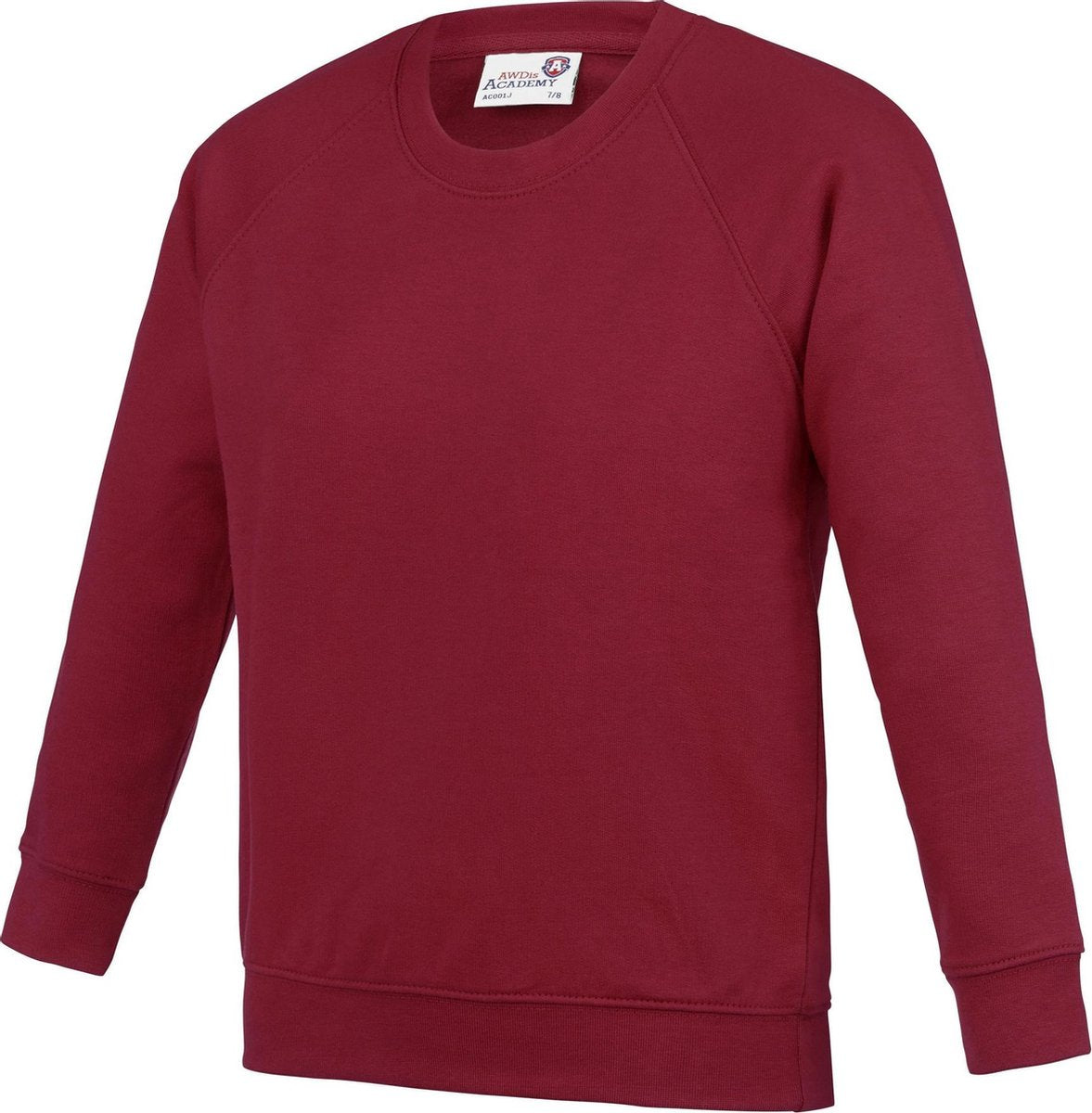 Awdis Academie Kinderen/Kinderen Bemanningsleden Hals Raglan School Sweatshirt (Claret)