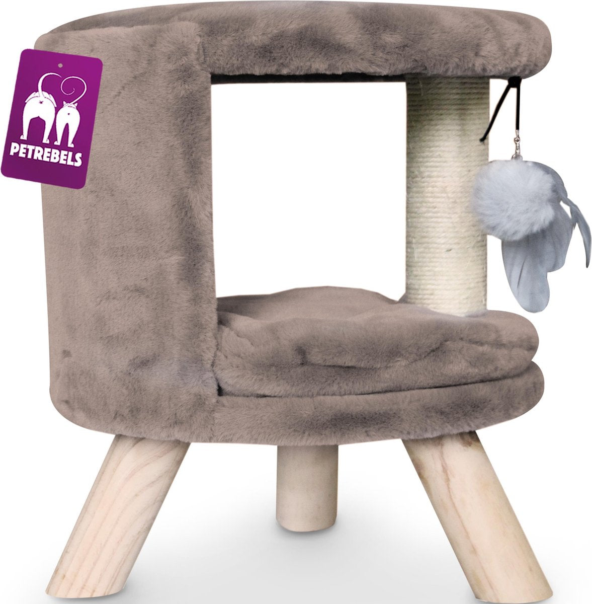 Petrebels Isabella 45 Kattenhuis - Cappuccino -  ligzetel voor katten