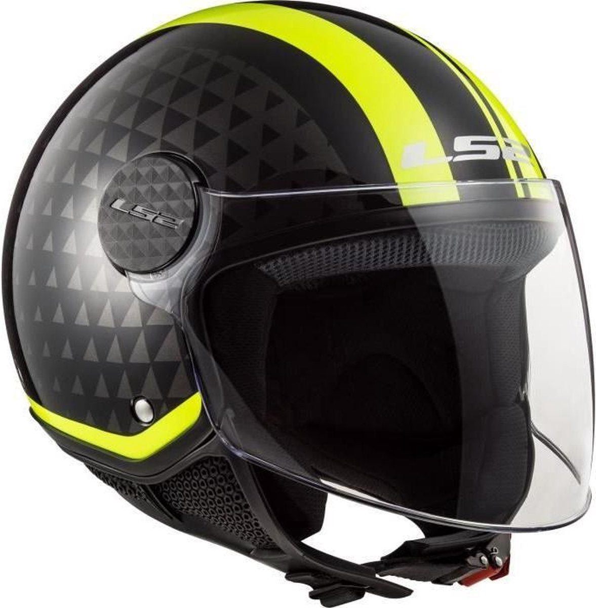 LS2 Sphere Lux Crush Jet motorhelm - zwart en geel