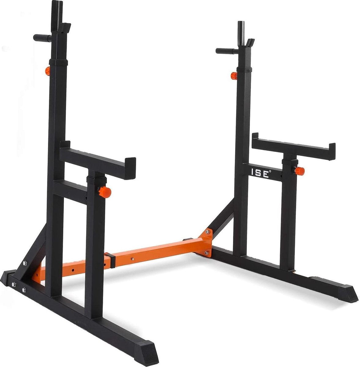 ISE RK-1002 Verstelbaar lang halterrek. Squat kooi. Maximale belasting van 200 kg. Krachttraining. Fitness