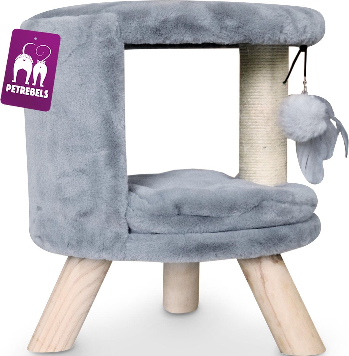 Petrebels Isabella 45 Kattenhuis - Grijs -  ligzetel voor katten