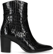 Manfield - Dames - Lakleren laarsjes met crocoprint - Maat 39