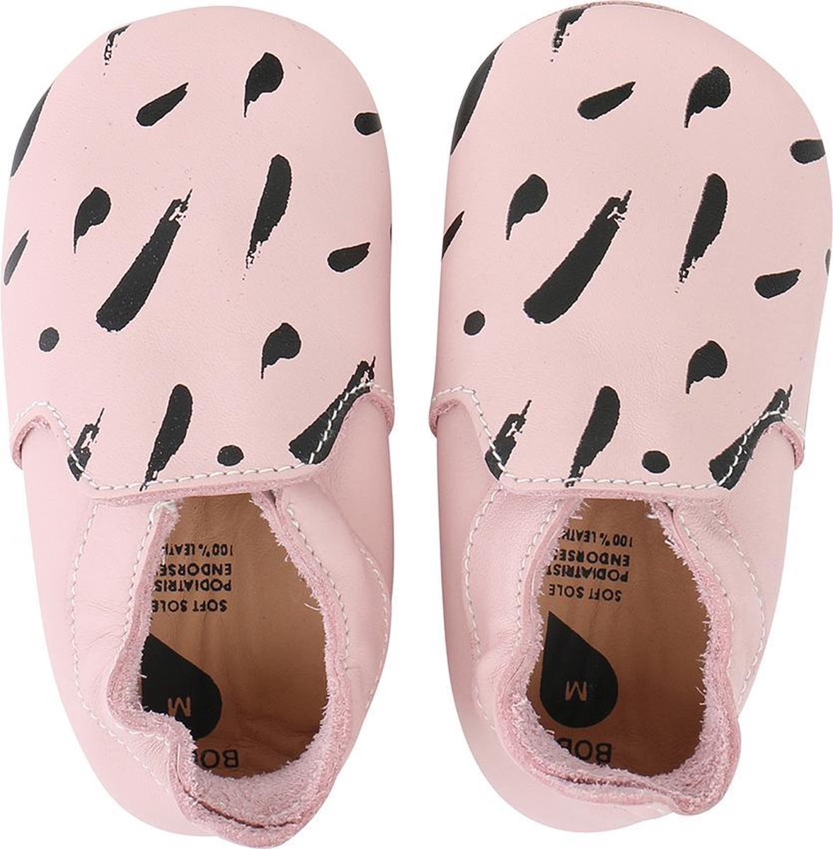 Bobux babyslofjes blossom black paint trims loafer - maat 22