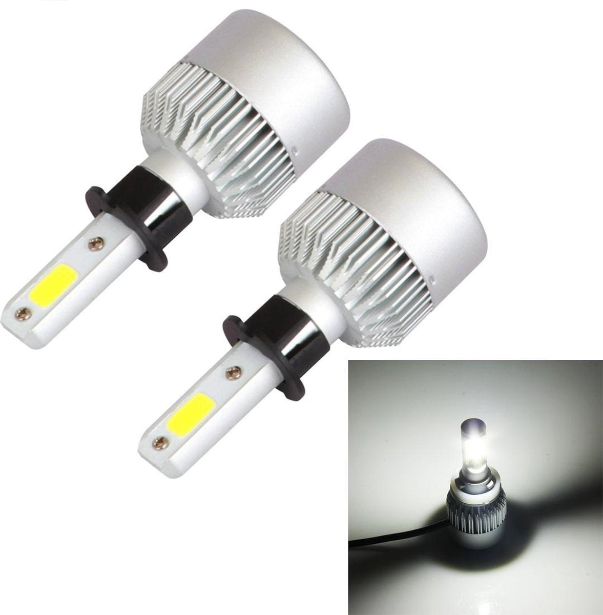 2 STKS H3 18 W 1800LM 6500 K 2 COB LED Waterdichte IP67 Auto Koplamp Lampen