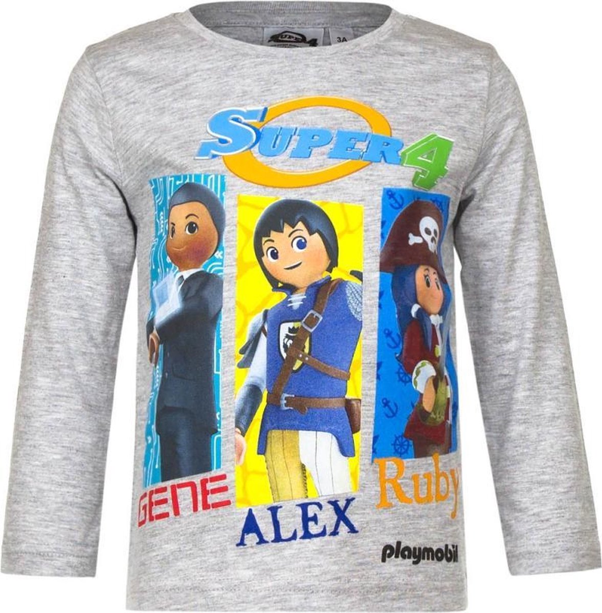 Longsleeve Playmobil grijs maat 104