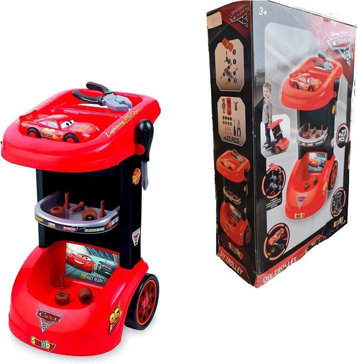 Cars 3 gereedschapswagen trolley -  23 accessoires