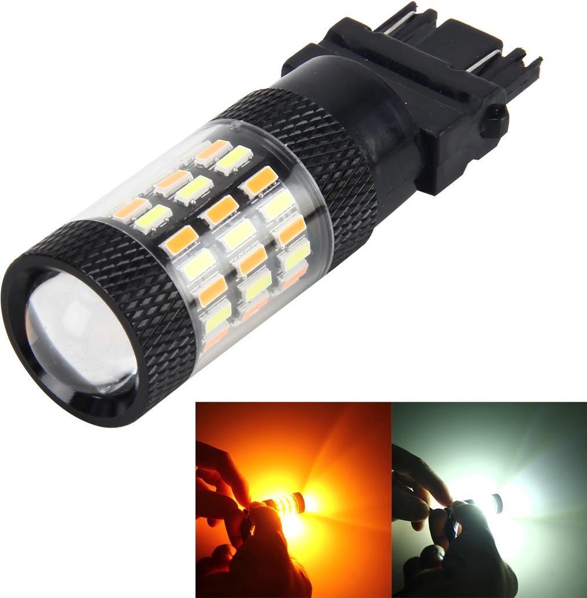 3157 5W 450LM 60 LEDs DC 12V SMD-4014 Auto Auto Remlicht Richtingaanwijzer Auto-bron (Wit licht + Geel licht)