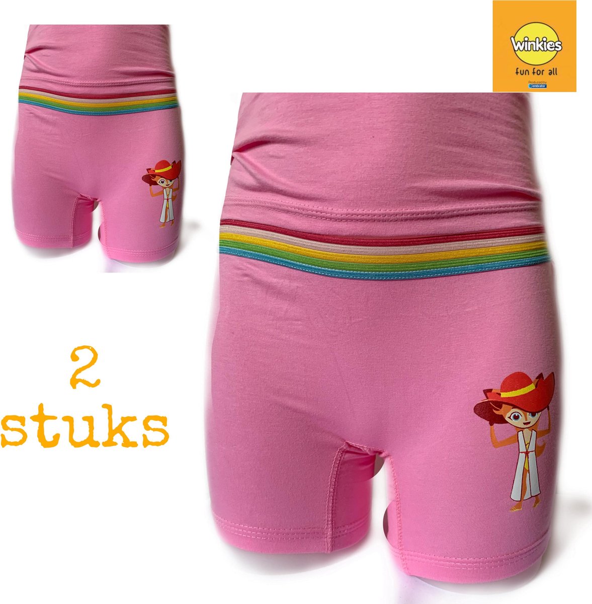 Embrator 2-stuks meisjes Boxershort met opdruk roze maat 134/140