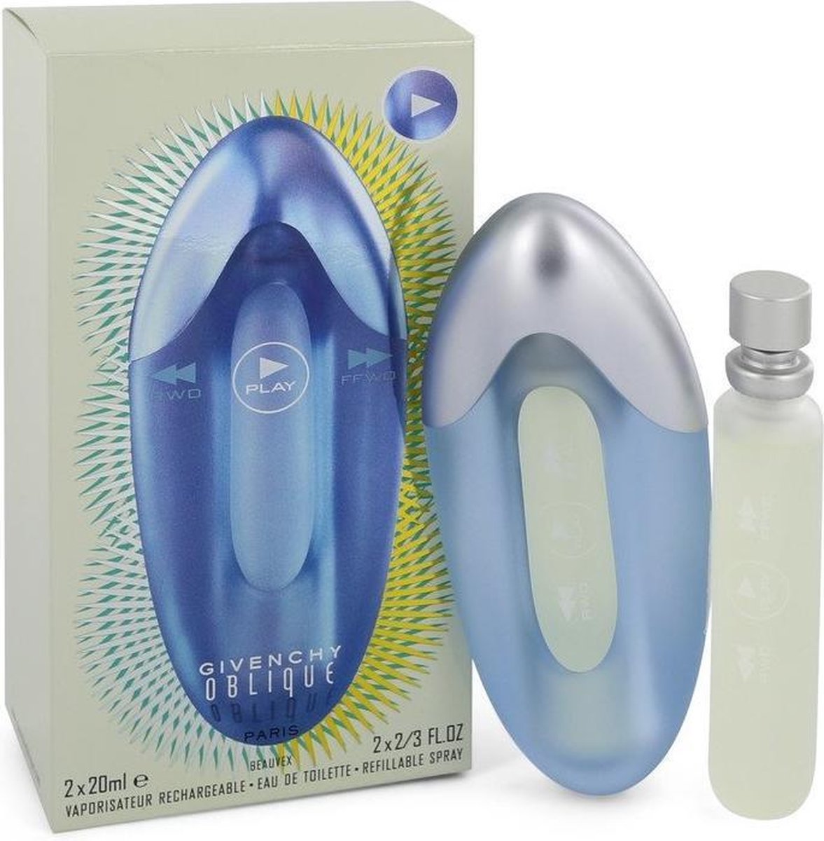 OBLIQUE PLAY by Givenchy 20 ml - Two Eau De Toilette Spray Refills
