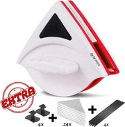 SET: 15 - 24 Dik Magnetische ramenmagneet met 24 Sponsjes 4 Buttons 2 Wissers – Magnetische ramenwisser Magnetisch raamreiniger – Magnetische ramenwasser dubbel glas – Ramentrekker – Raamwisser – Ruitenwisser – Ramen schoonmaken Ruitenreiniger Rood