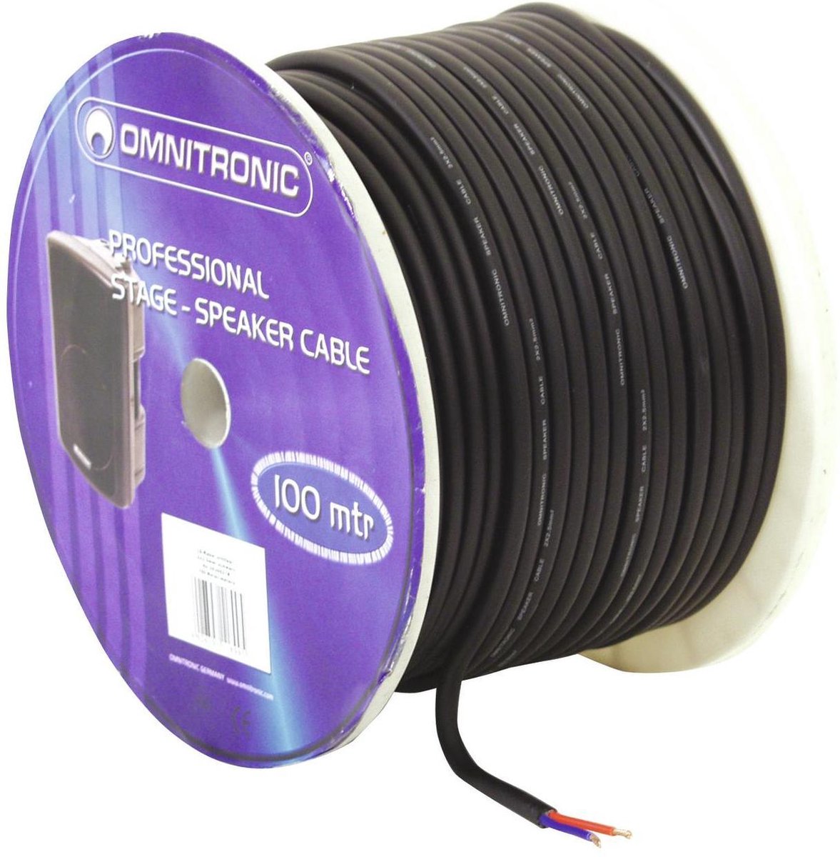 OMNITRONIC speakerkabel 2x2.5 50m bk durable