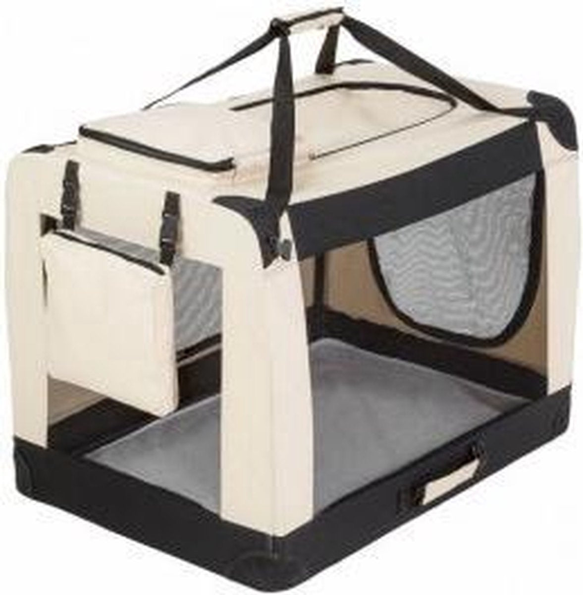 Auto Bench reisBench nylon Bench - honden Bench XXL Beige-91x64x64cm -  stoffen bench - vouwbench - softbench - Honden 25-35kilo
