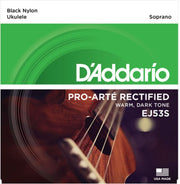 Ukulele Strings EJ53S Sopran Black Nylon 28-33-40-29