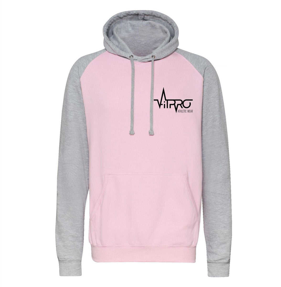 FitProWear Contrast Hoodie Unisex   - Roze / Grijs - Maat XL - Dames - Heren - Trui - Regular Fit - Trui Capuchon - Sporttrui - Sweater - Hoodie - Katoen / Polyester - Trui Capuchon - Sportkleding - Winterkleding