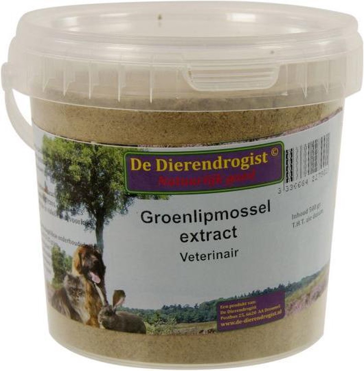 Dierendrogist Groenlipmossel Extract Veterinair 500 GR