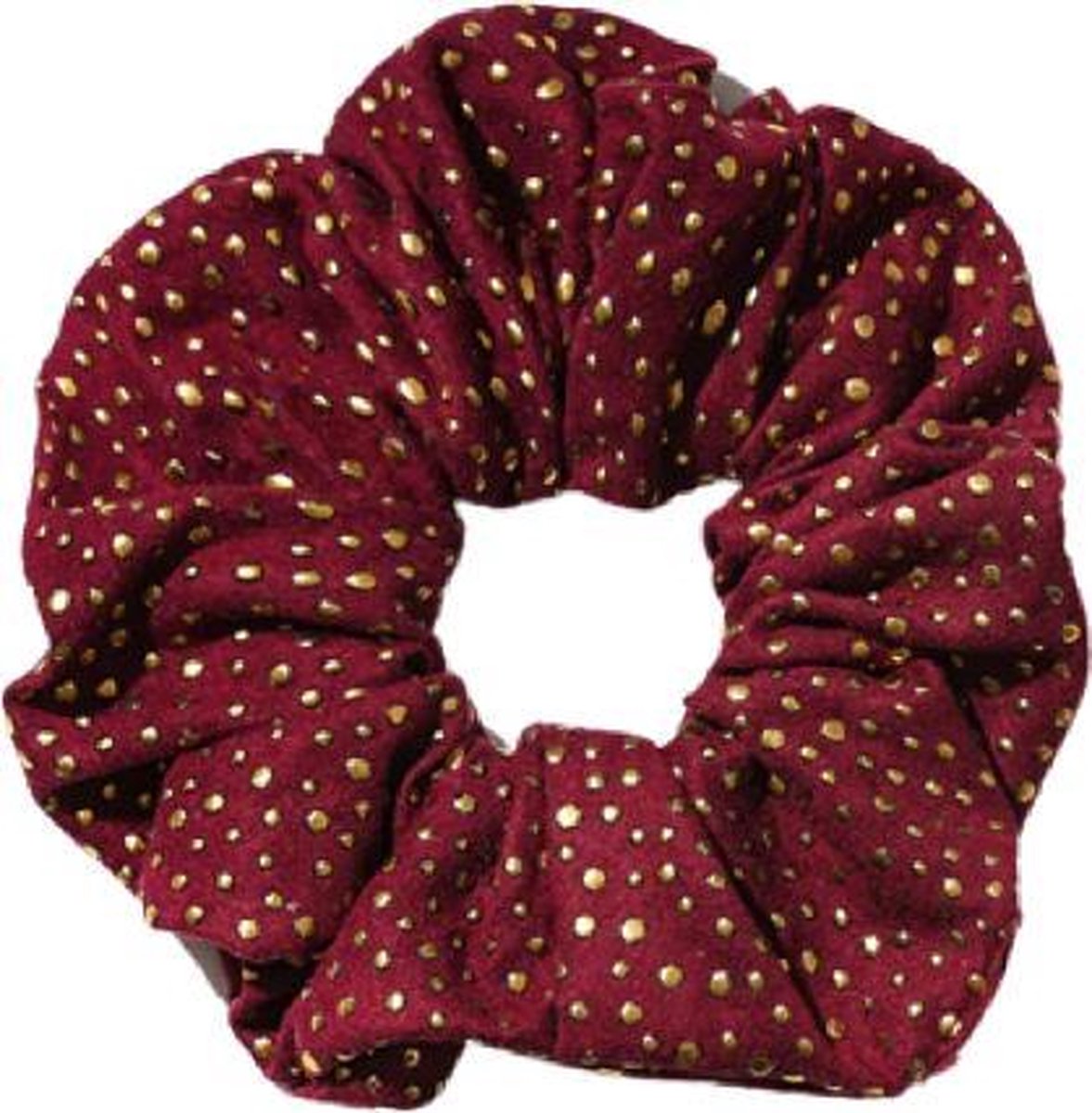 Haar scrunchie - haarscrunchie - met gouden details - rood - red - trend - elastiek - haarelastiek