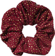 Haar scrunchie - haarscrunchie - met gouden details - rood - red - trend - elastiek - haarelastiek