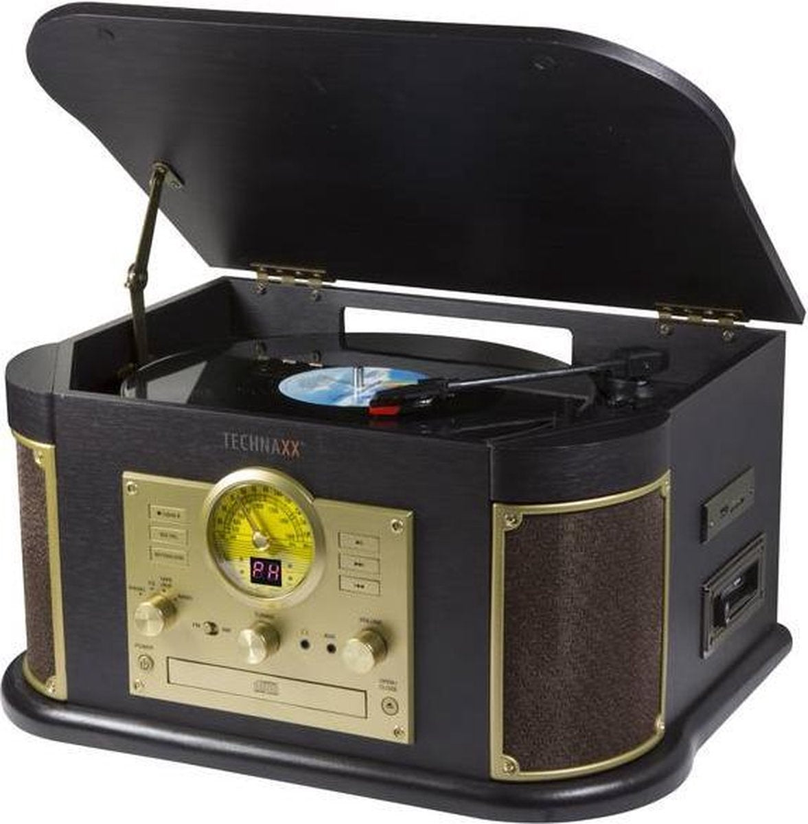 Technaxx TX-103 Draaitafel met riemaandrijving Zwart