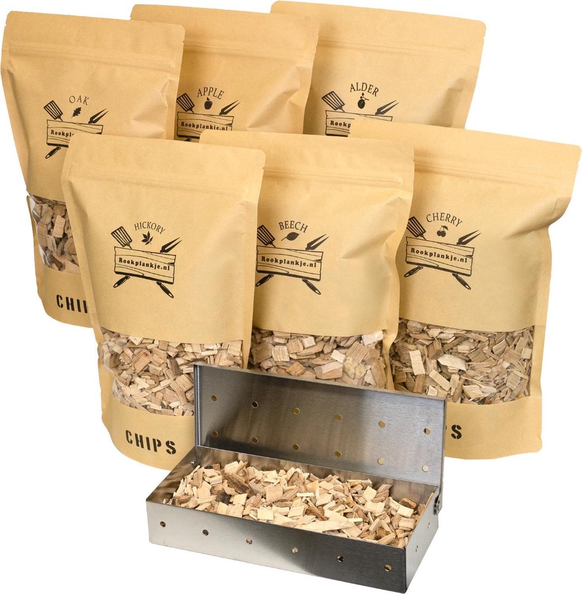 Chips Assortiment XXL met Smoker Box | BBQ | Rookhout