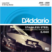 Banjo Strings EJS60 10-20 5-String Stainless Steel Loop End