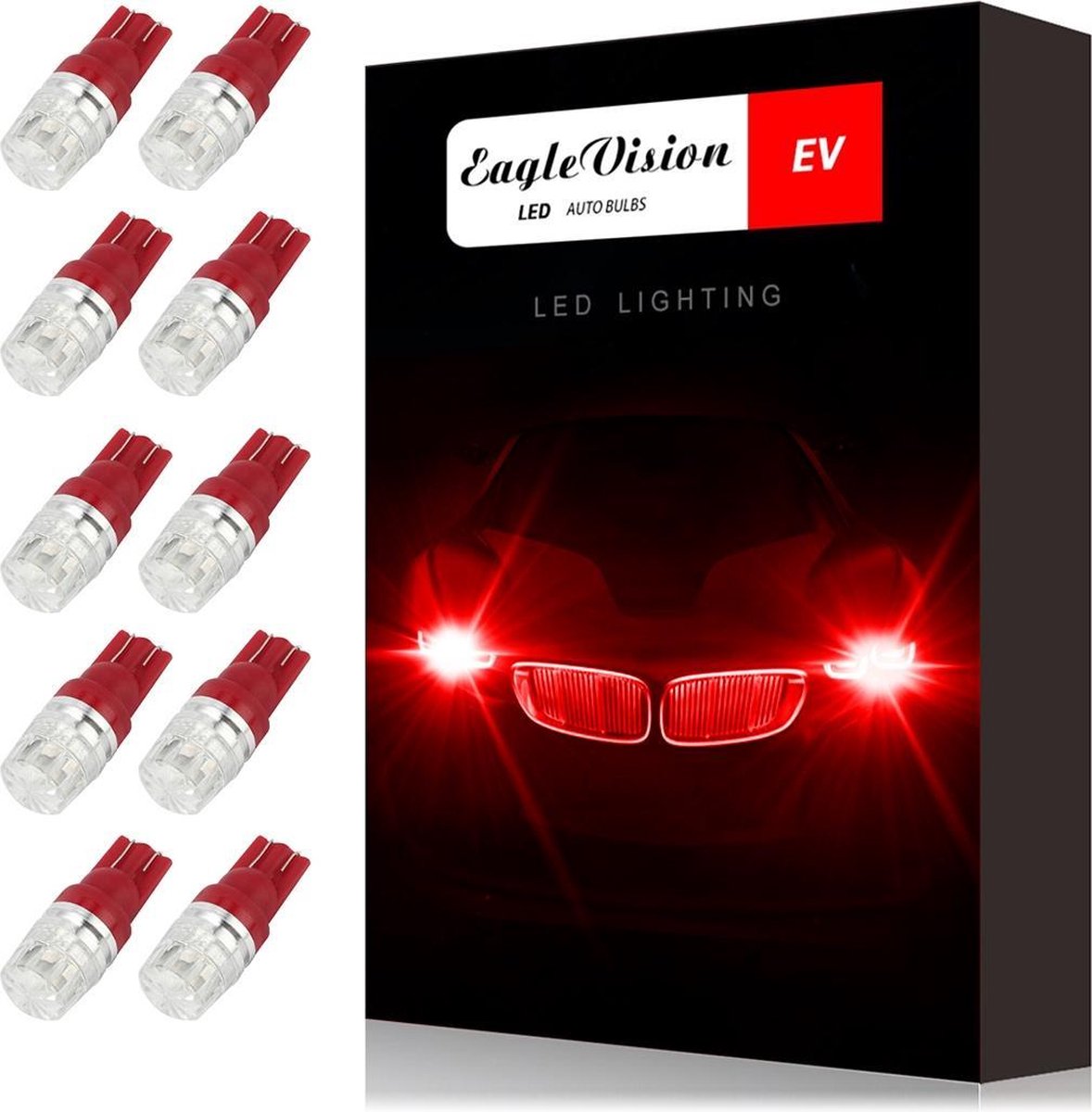10 STKS T10 2 W 100LM IP67 LEDs Lampen Prismatische Vorm Auto Lens Decoder Mini Lampen DC 12 V